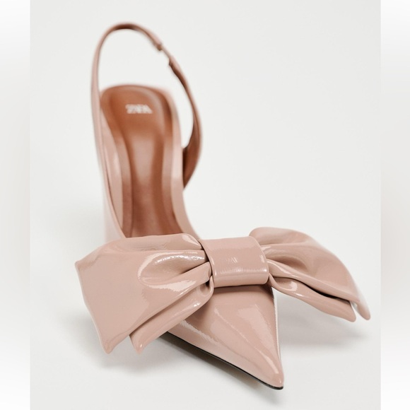 ZARA SLINGBACK HEELS WITH BOW SZ 6.5(37) - Picture 6 of 9